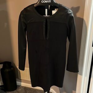 Vegan suede 3/4 sleeve length dress